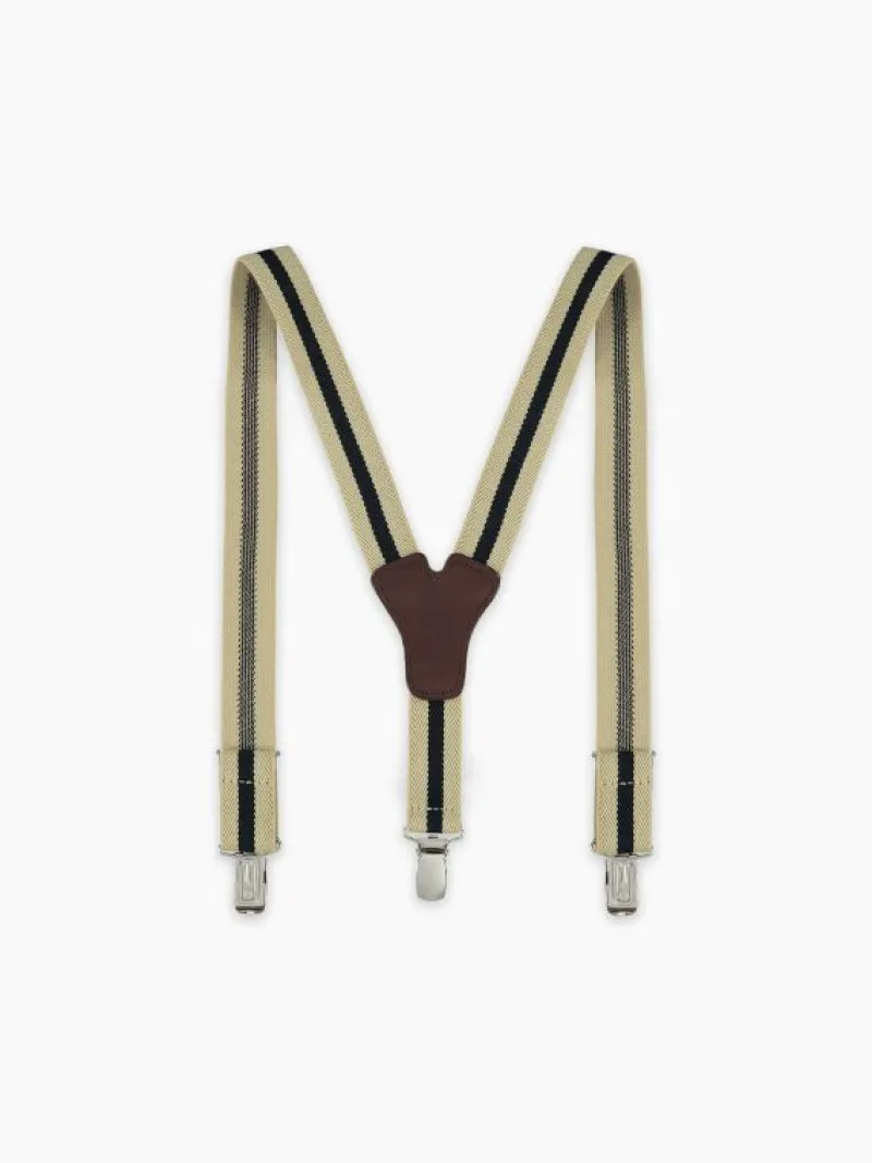 La Coqueta View All | Belts & Braces^Beige/Navy Blue Striped Boy Braces