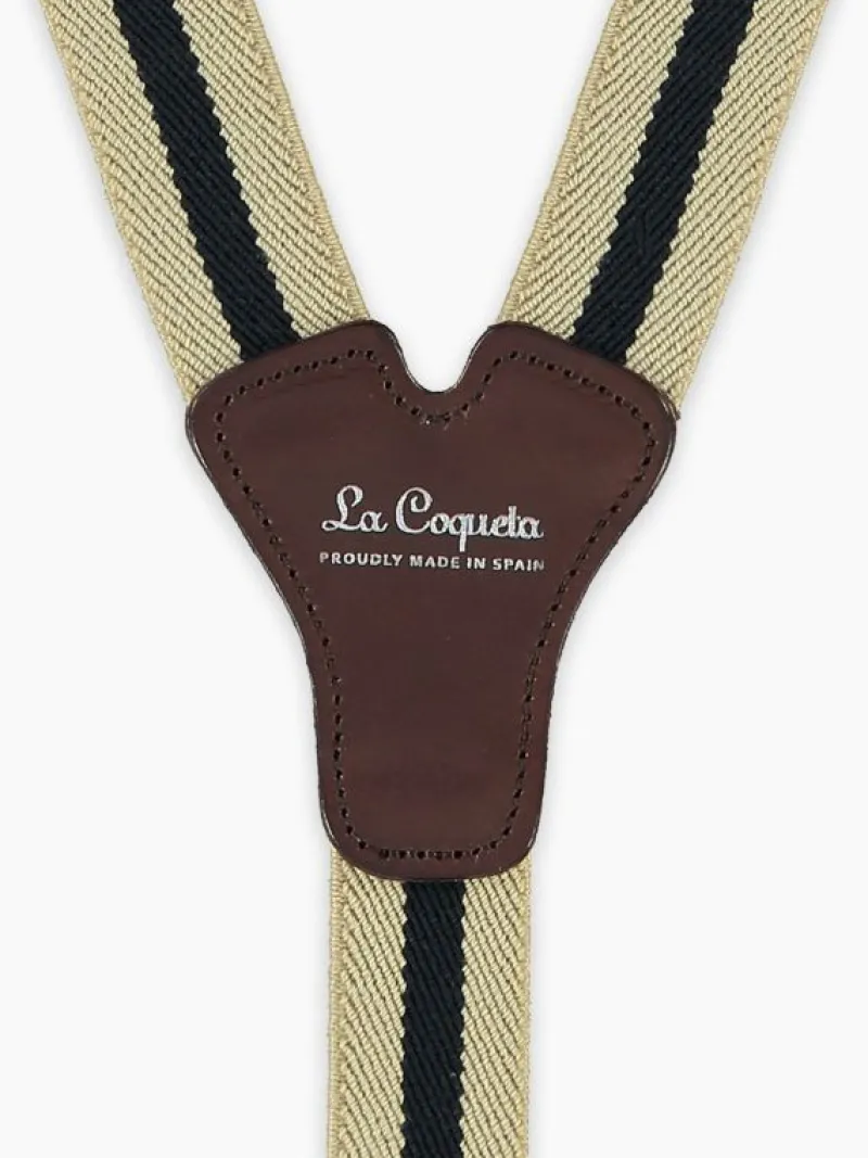 La Coqueta View All | Belts & Braces^Beige/Navy Blue Striped Boy Braces