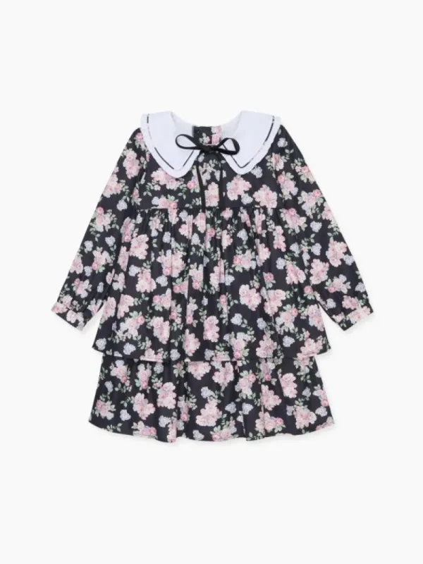 La Coqueta Dresses^Black Floral Andrea Girl Dress