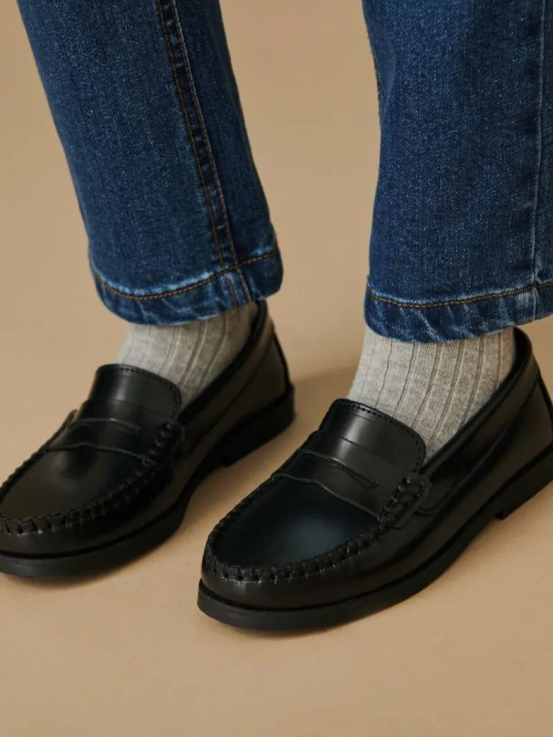 La Coqueta Boys Shoes/Boys Shoes | Boys School Shoes^Black Leather Castellanos Loafer Shoes
