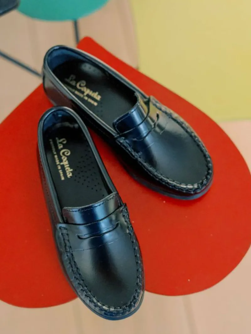 La Coqueta Boys Shoes/Boys Shoes | Boys School Shoes^Black Leather Castellanos Loafer Shoes