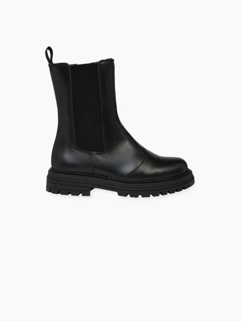 La Coqueta Girls Boots | Girls Shoes/Girls Boots^Black Leather Girl Isabel Boots