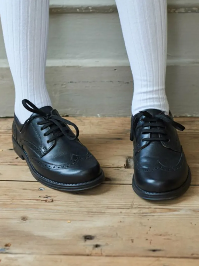 La Coqueta Boys Shoes/Boys Shoes | Boys Shoes^Black Leather Lace Up Kids School Shoes