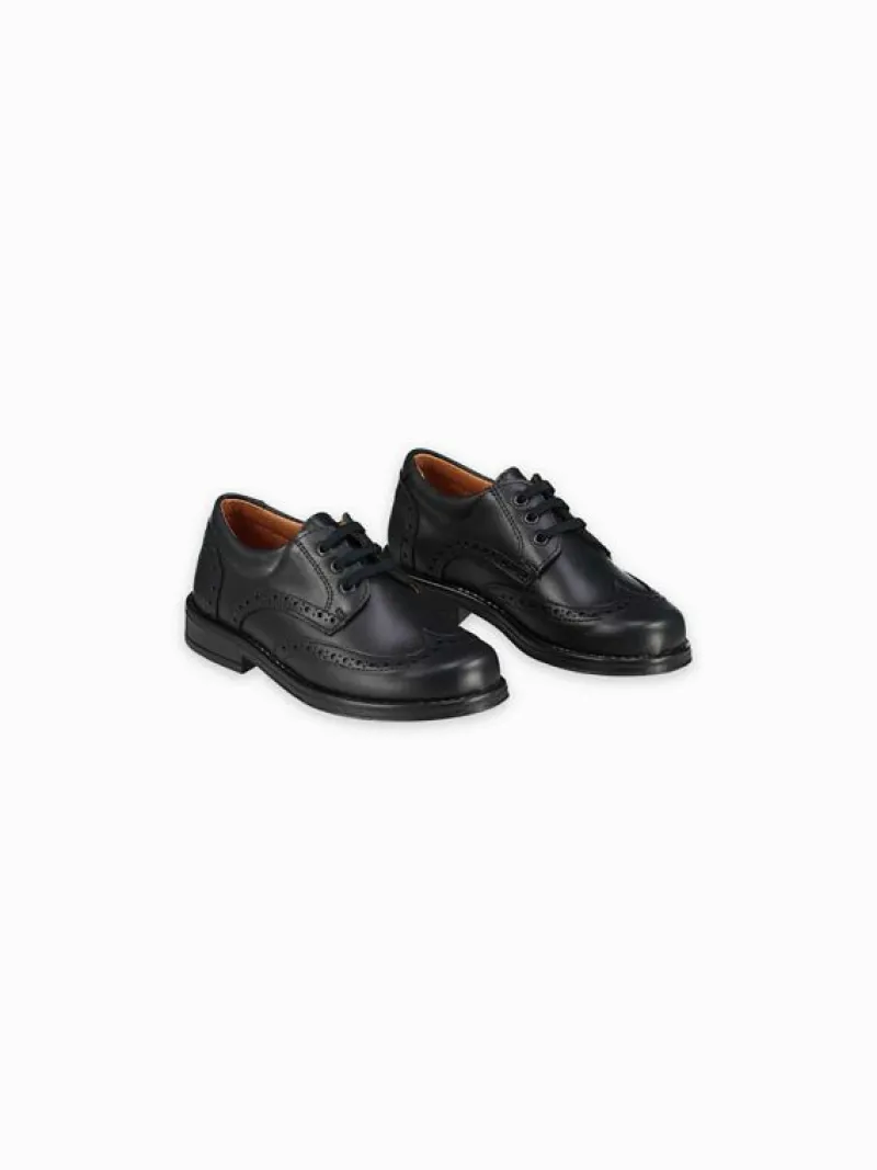 La Coqueta Boys Shoes/Boys Shoes | Boys Shoes^Black Leather Lace Up Kids School Shoes