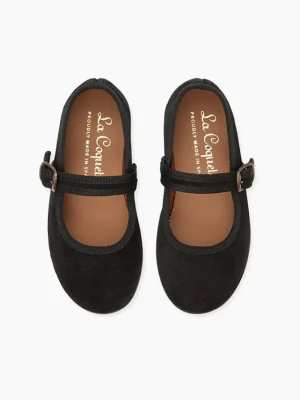 La Coqueta First Walker Shoes | Baby & Toddler Shoes/First Walker Shoes^Black Suede Girl Mary Jane Shoes