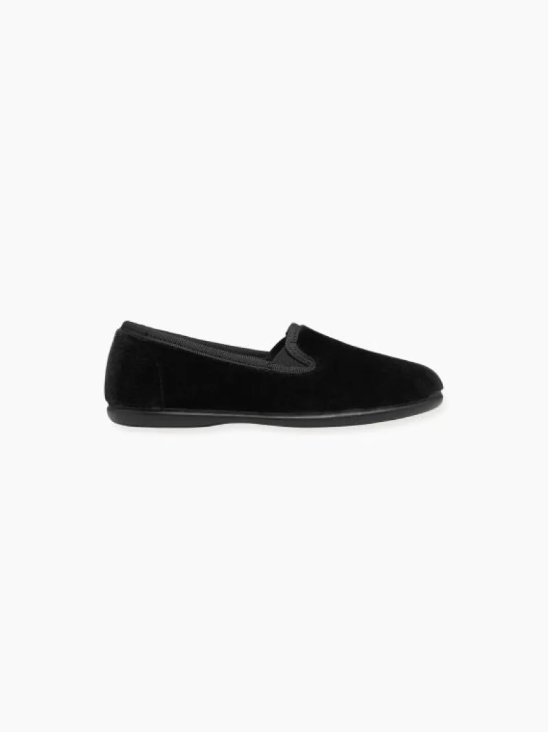 La Coqueta Boys Shoes/Boys Shoes | Boys Shoes^Black Velvet Kids Slipper Shoes