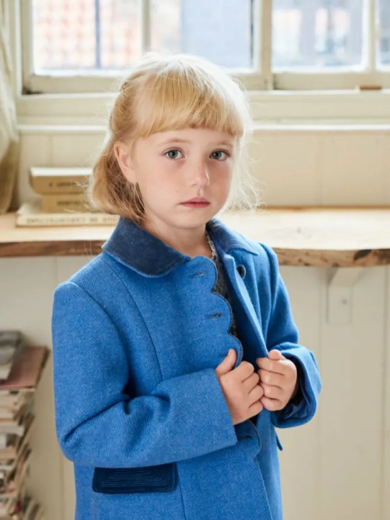La Coqueta Coats & Jackets^Blue Anisa Girl Wool Coat