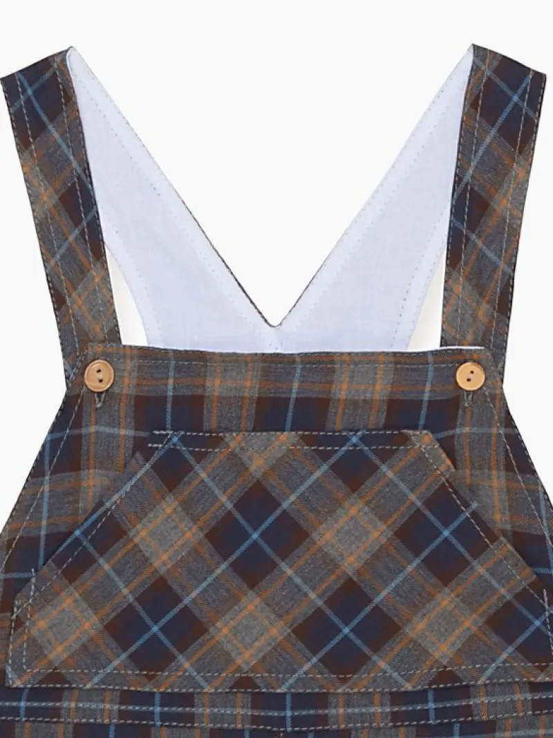 La Coqueta View All | Playsuits, Rompers & Overalls^Blue Check Salma Baby Overalls