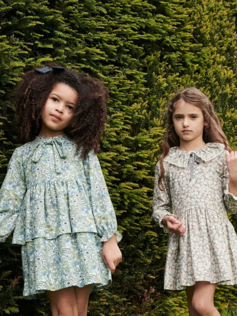 La Coqueta Dresses^Blue Floral Alysia Girl Dress
