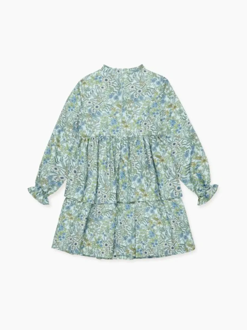 La Coqueta Dresses^Blue Floral Alysia Girl Dress