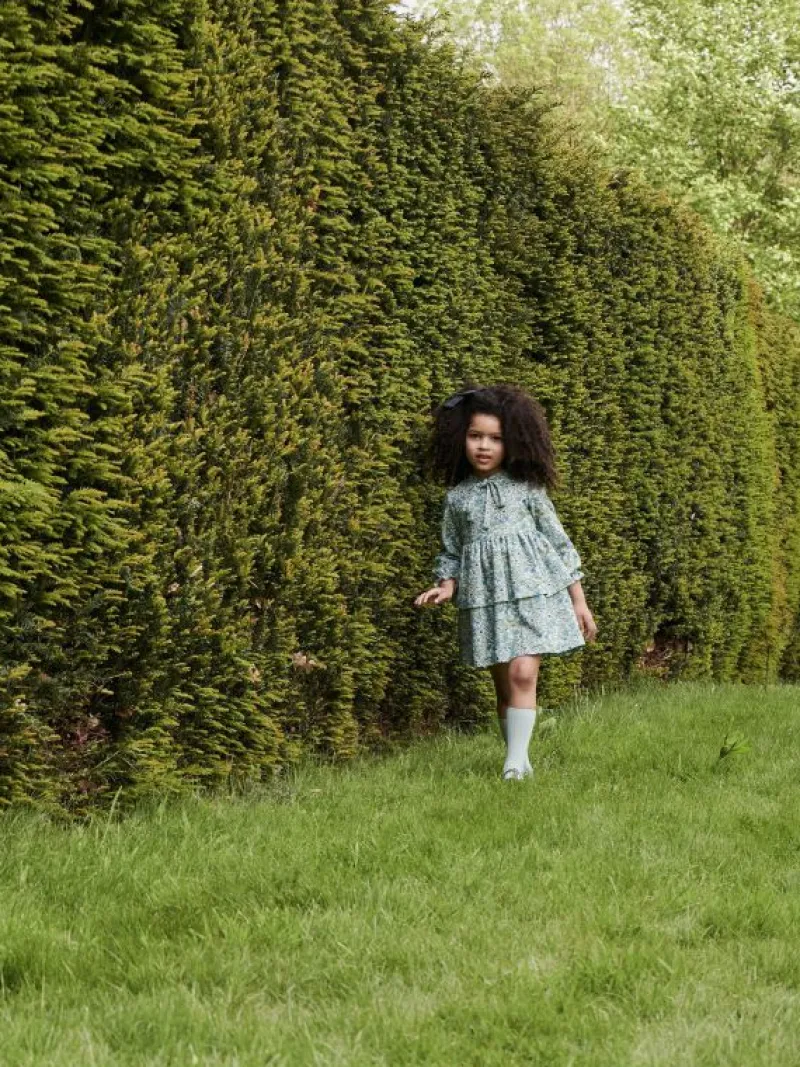 La Coqueta Dresses^Blue Floral Alysia Girl Dress