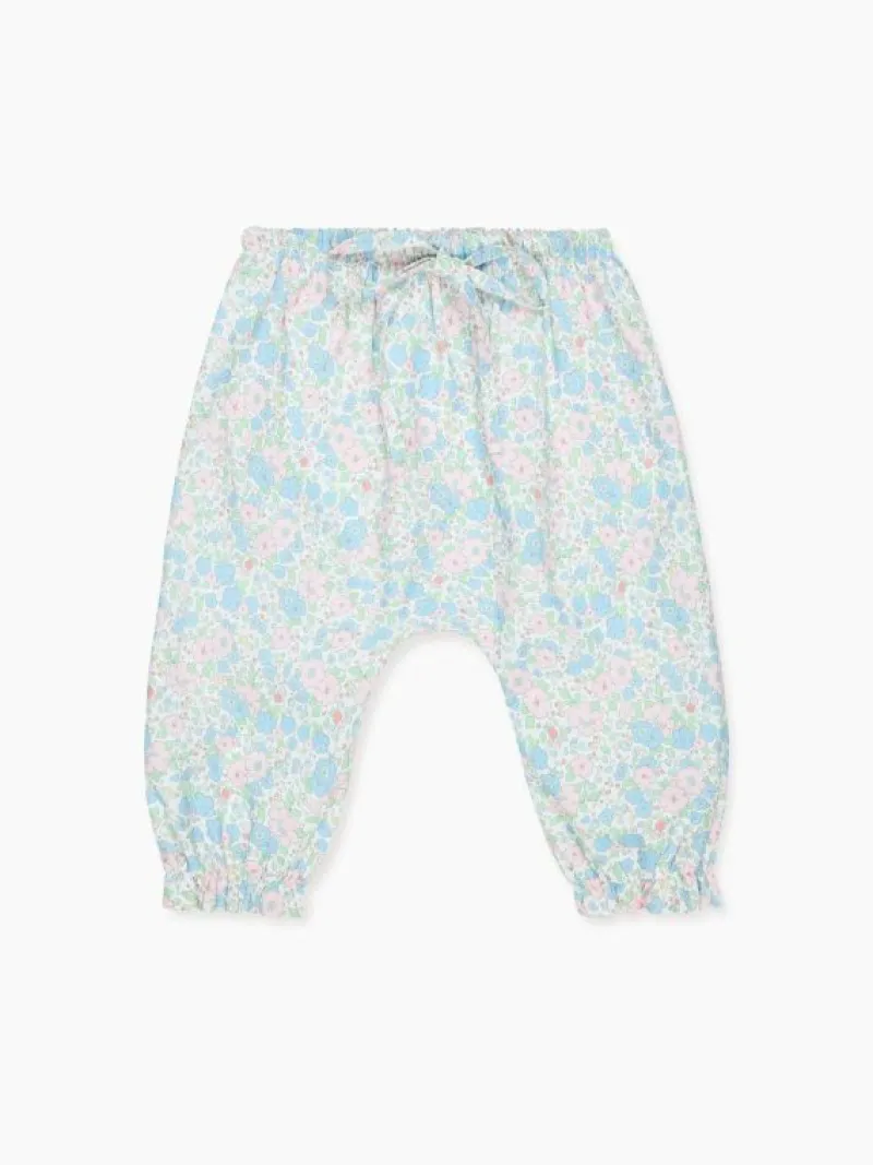 La Coqueta View All | Shorts & Pants^Blue Floral Forna Baby Girl Trousers