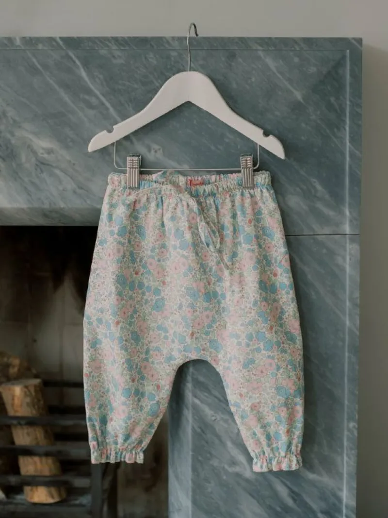 La Coqueta View All | Shorts & Pants^Blue Floral Forna Baby Girl Trousers