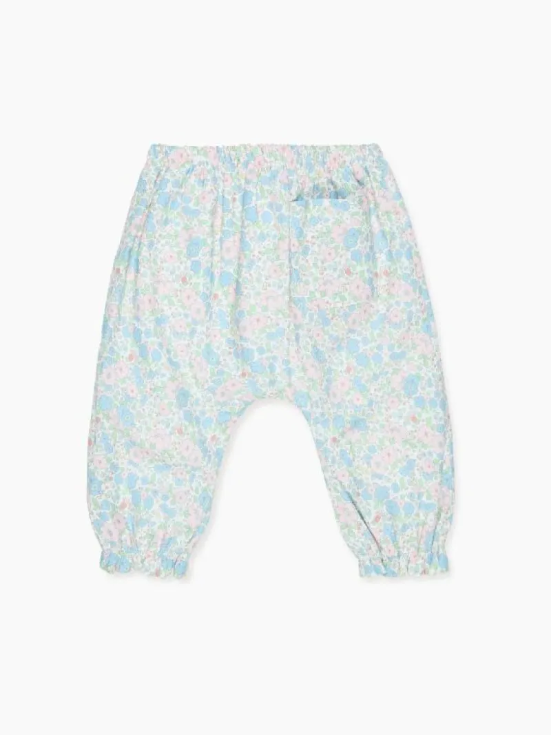 La Coqueta View All | Shorts & Pants^Blue Floral Forna Baby Girl Trousers