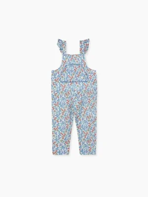 La Coqueta View All | Playsuits, Rompers & Overalls^Blue Floral Nova Baby Girl Dungarees