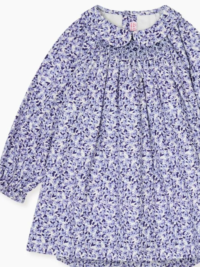 La Coqueta View All | Dresses & Sets^Blue Floral Palma Baby Girl Hand-Smocked Set