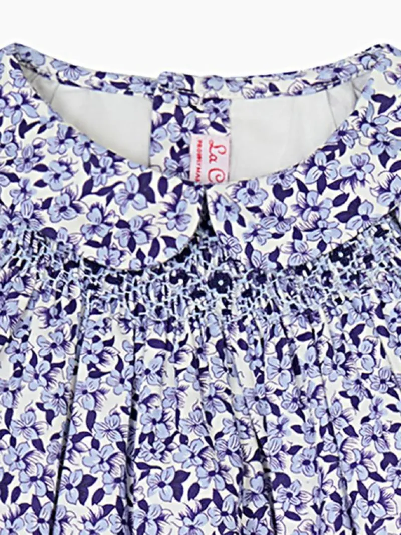 La Coqueta View All | Dresses & Sets^Blue Floral Palma Baby Girl Hand-Smocked Set
