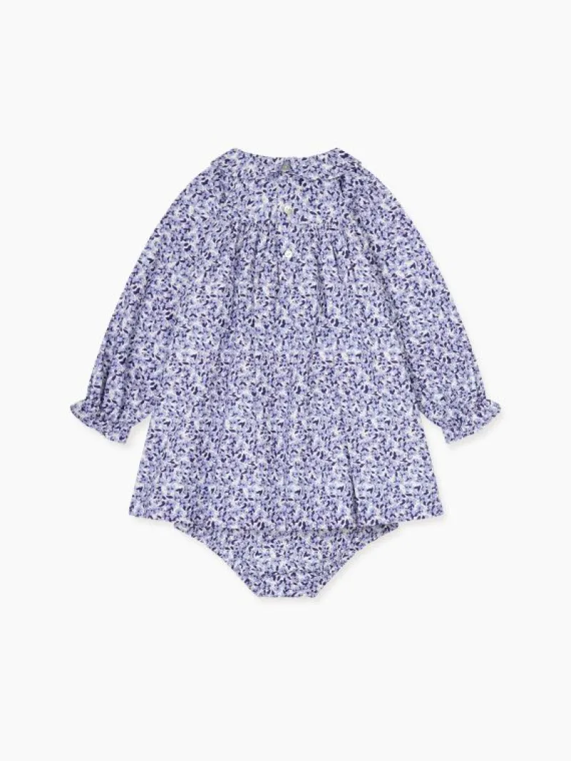La Coqueta View All | Dresses & Sets^Blue Floral Palma Baby Girl Hand-Smocked Set