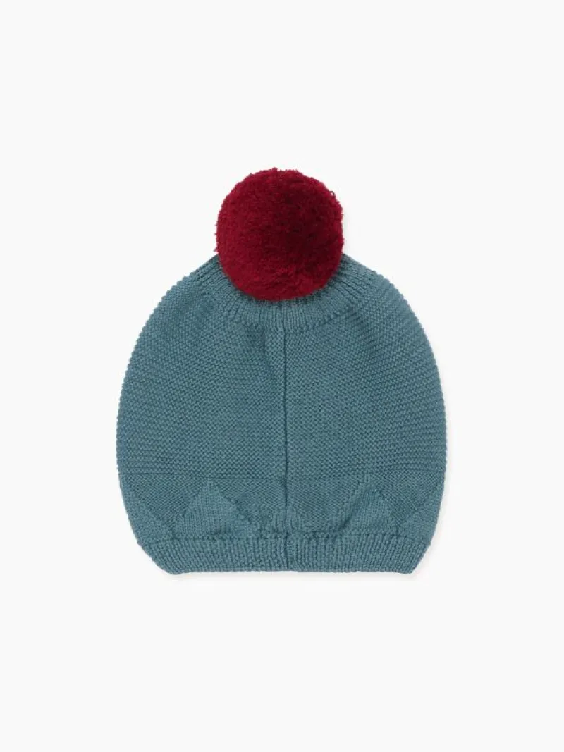 La Coqueta View All | Hats & Scarves^Blue Merino Bobble Hat
