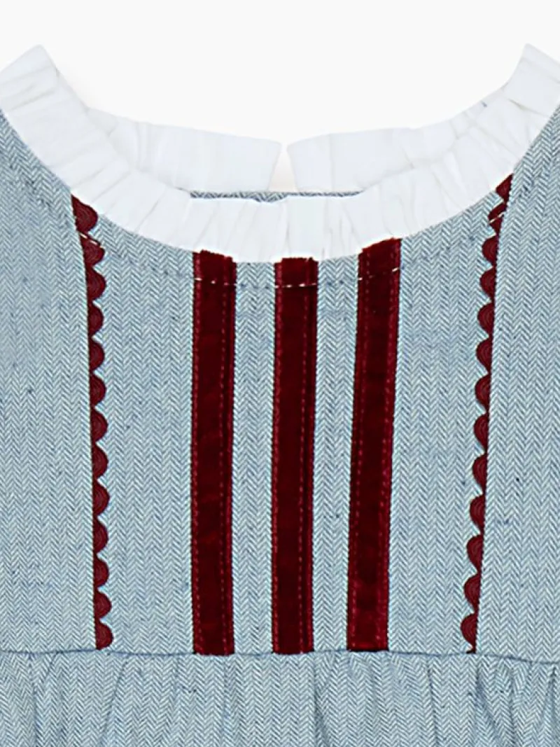 La Coqueta View All | Dresses & Sets^Blue Rosita Baby Girl Set