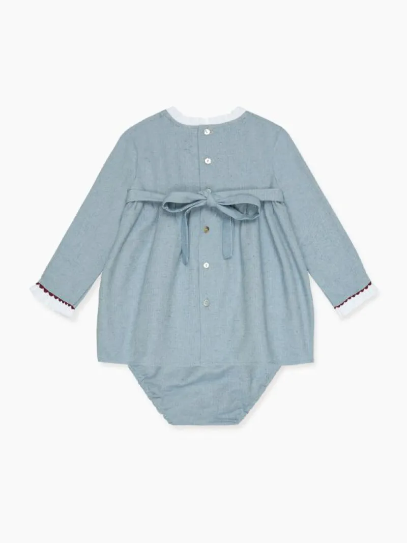 La Coqueta View All | Dresses & Sets^Blue Rosita Baby Girl Set