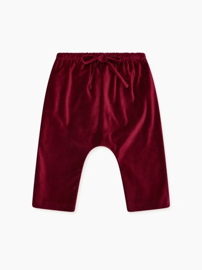 La Coqueta View All | Shorts & Pants^Burgundy Alex Velvet Baby Pants