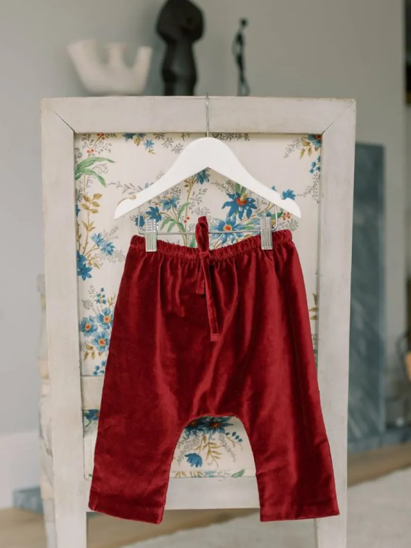 La Coqueta View All | Shorts & Pants^Burgundy Alex Velvet Baby Pants