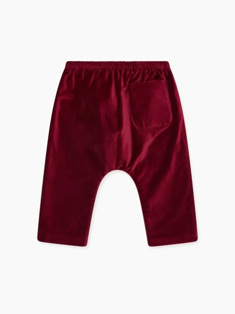 La Coqueta View All | Shorts & Pants^Burgundy Alex Velvet Baby Pants