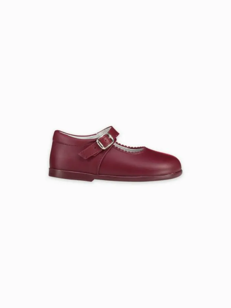 La Coqueta First Walker Shoes | Baby & Toddler Shoes/First Walker Shoes^Burgundy Leather Toddler Mary Jane Shoes