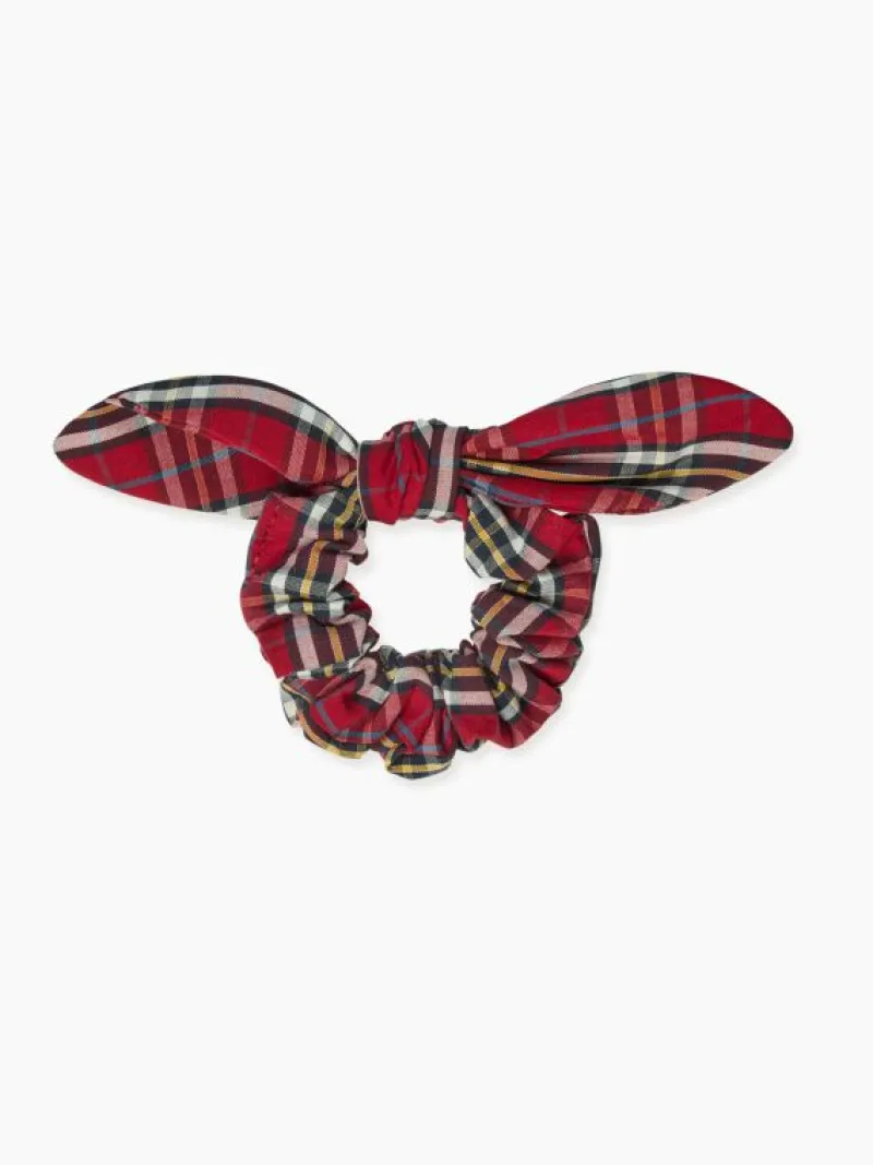 La Coqueta View All | Hair Accessories^Burgundy Tartan Girl Bow Scrunchie