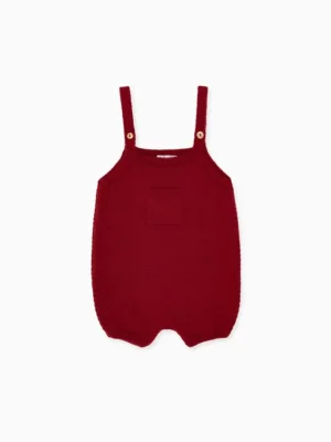 La Coqueta View All | Playsuits, Rompers & Overalls^Burgundy Zavier Merino Baby Overalls