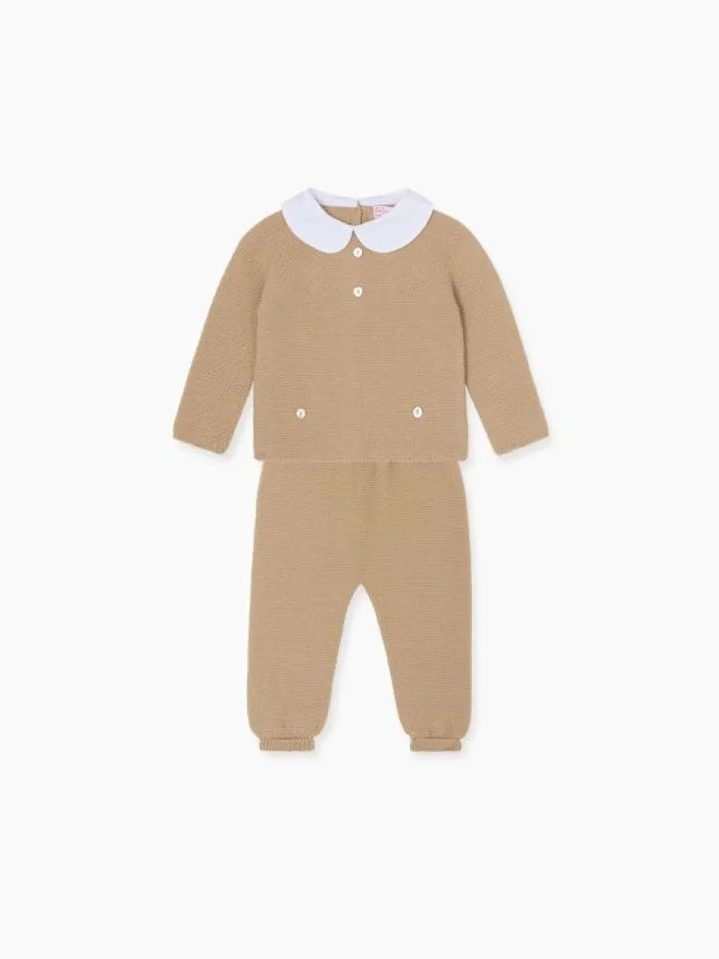 La Coqueta View All | Knitted Clothes & Accessories^Camel Fonzo Merino Baby Knitted Set