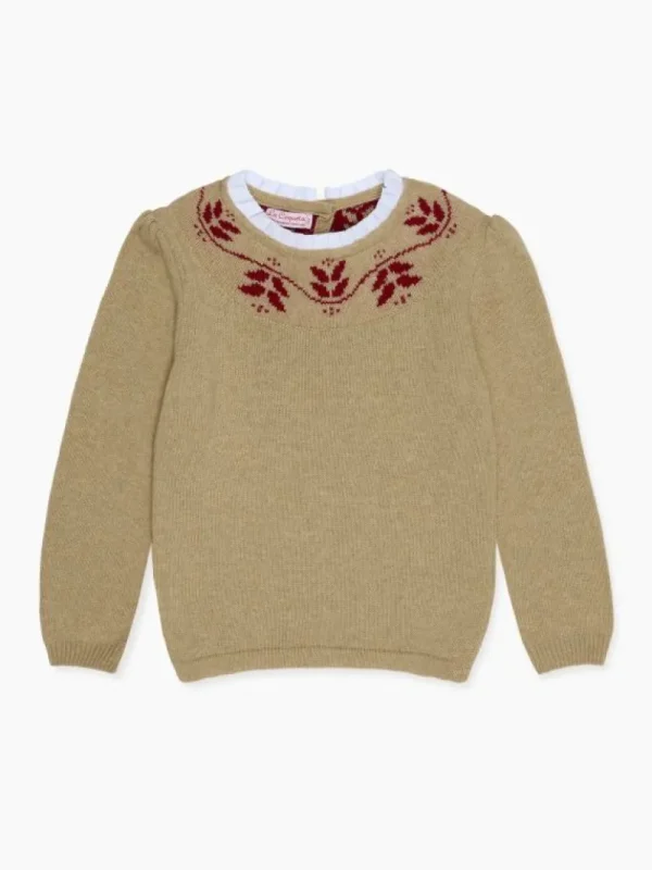 La Coqueta Jumpers & Cardigans^Camel Lidia Merino Girl Sweater