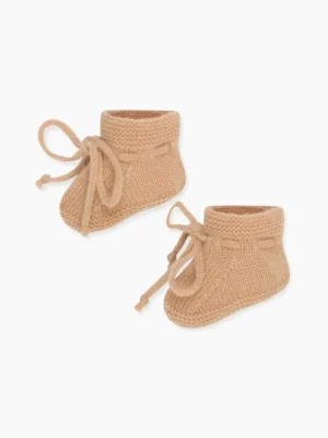La Coqueta Baby Boots | Baby & Toddler Shoes/Baby Boots^Camel Melange Evita Cashmere Baby Booties