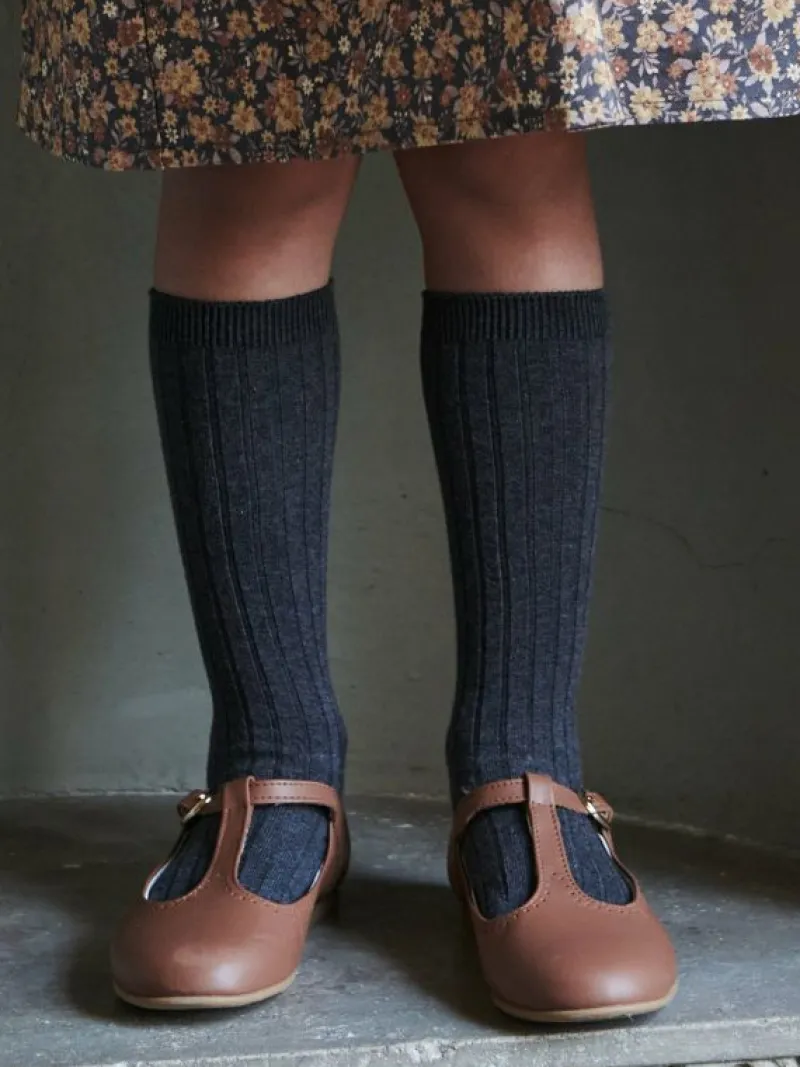 La Coqueta First Walker Shoes | Baby & Toddler Shoes/First Walker Shoes^Dark Tan Leather Girl T-Bar Shoes