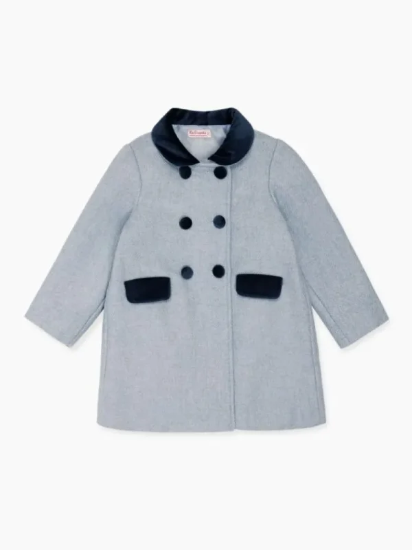 La Coqueta Coats & Jackets^Dusty Blue Arrieta Girl Coat