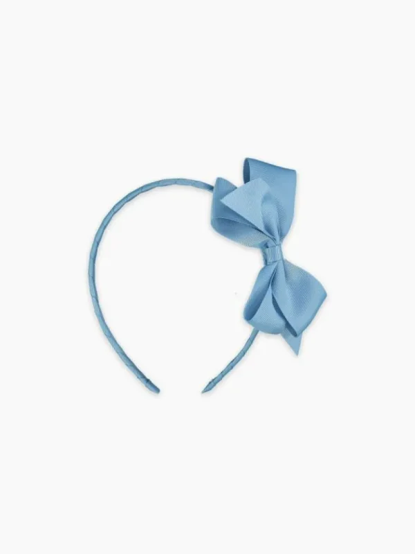 La Coqueta View All | Hair Accessories^Dusty Blue Big Bow Girl Headband