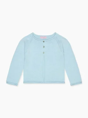 La Coqueta View All | Knitted Clothes & Accessories^Dusty Blue Denia Cotton Baby Cardigan