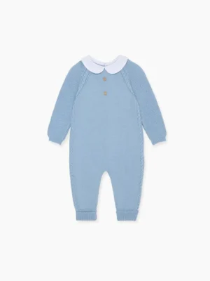 La Coqueta View All | Playsuits, Rompers & Overalls^Dusty Blue Emilio Merino Baby Knitted Jumpsuit