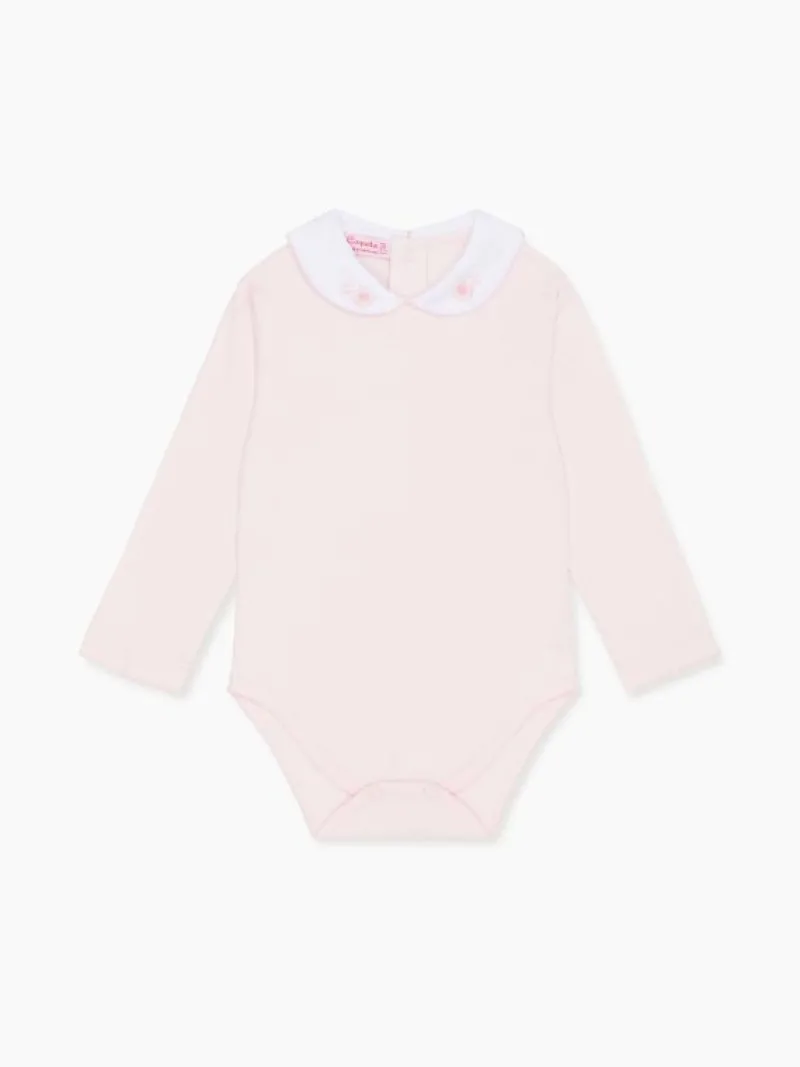 La Coqueta View All | Sleepsuits & Bodysuits^Dusty Pink Aurora Baby Girl Body Vest