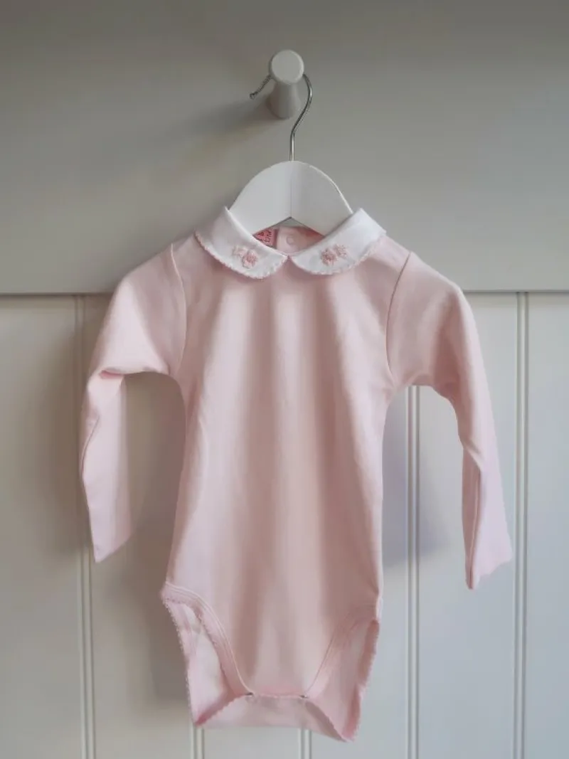 La Coqueta View All | Sleepsuits & Bodysuits^Dusty Pink Aurora Baby Girl Body Vest