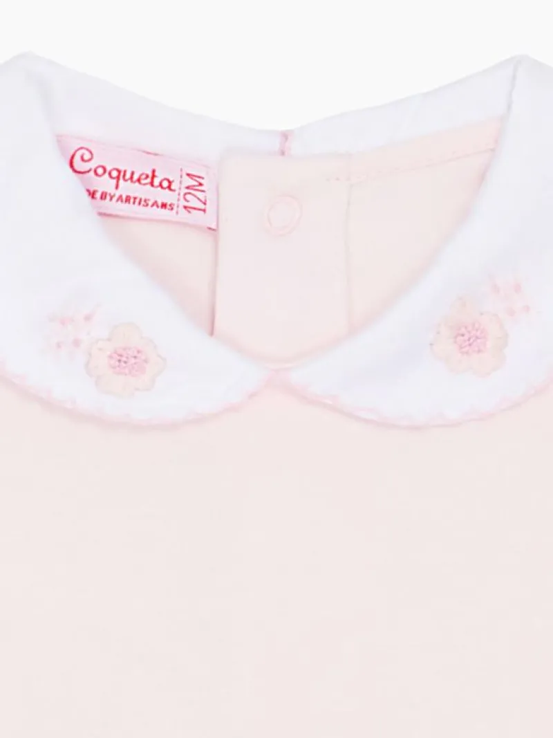 La Coqueta View All | Sleepsuits & Bodysuits^Dusty Pink Aurora Baby Girl Body Vest