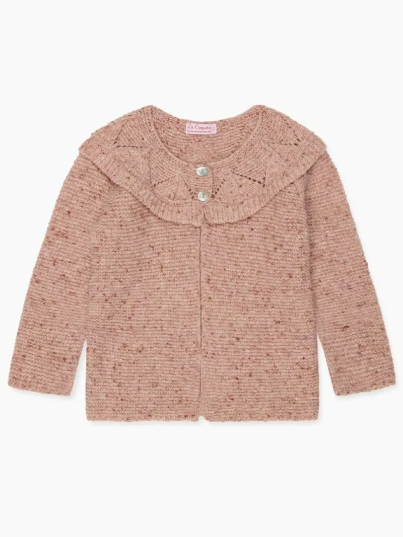 La Coqueta Jumpers & Cardigans^Dusty Pink Baena Merino Girl Cardigan