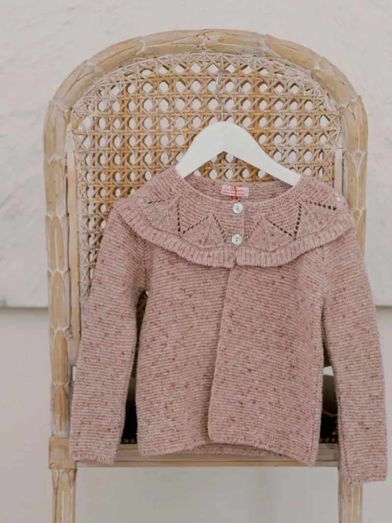 La Coqueta Jumpers & Cardigans^Dusty Pink Baena Merino Girl Cardigan