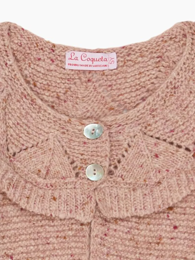 La Coqueta Jumpers & Cardigans^Dusty Pink Baena Merino Girl Cardigan