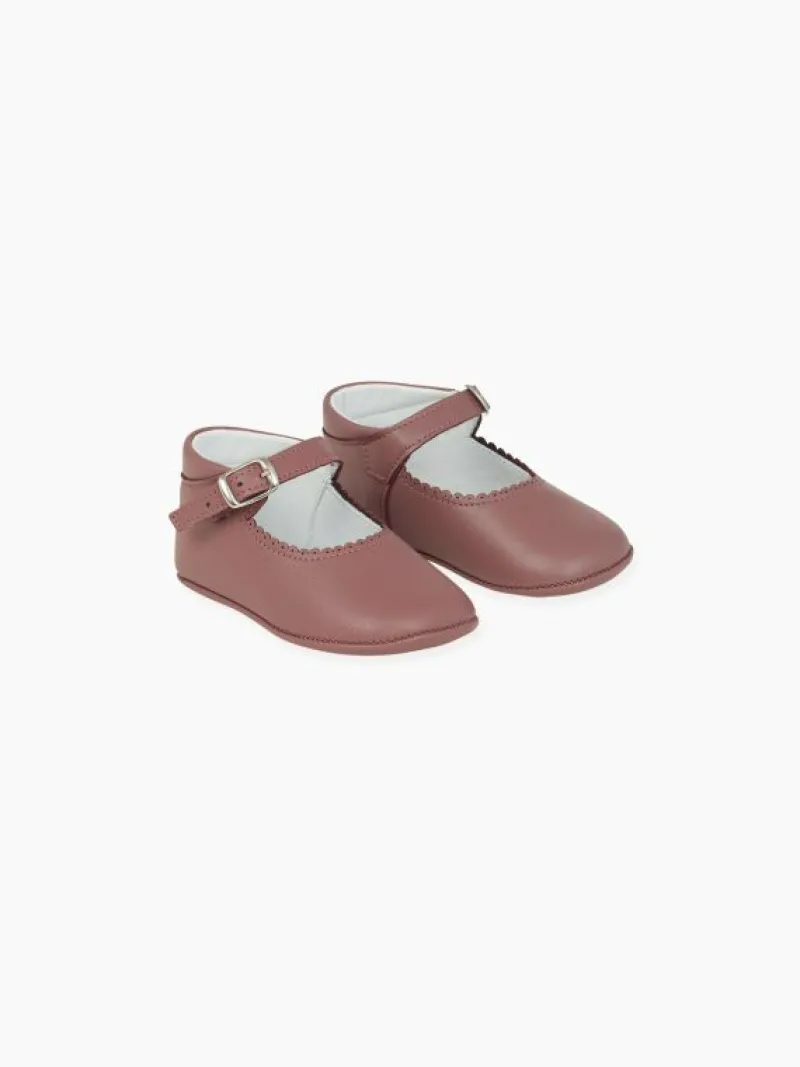La Coqueta Pre Walker Shoes | Baby & Toddler Shoes/Pre Walker Shoes^Dusty Pink Leather Baby Mary Jane Shoes