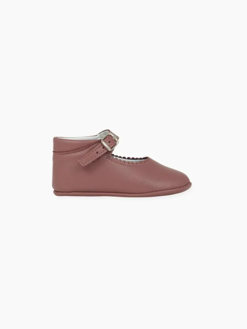 La Coqueta Pre Walker Shoes | Baby & Toddler Shoes/Pre Walker Shoes^Dusty Pink Leather Baby Mary Jane Shoes