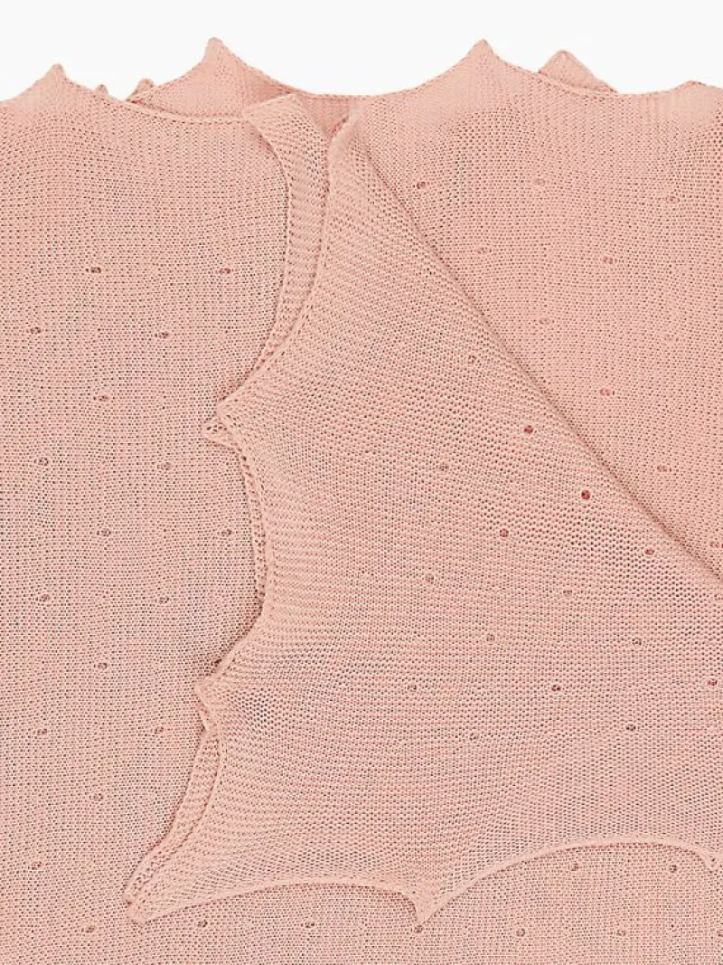 La Coqueta Accessories | Knitted Clothes & Accessories^Dusty Pink Openwork Cotton Baby Blanket