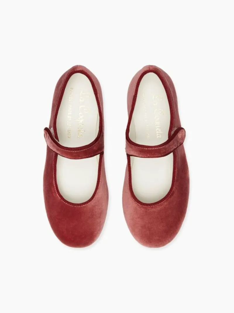 La Coqueta First Walker Shoes | Baby & Toddler Shoes/First Walker Shoes^Dusty Pink Velvet Girl Mary Jane Shoes
