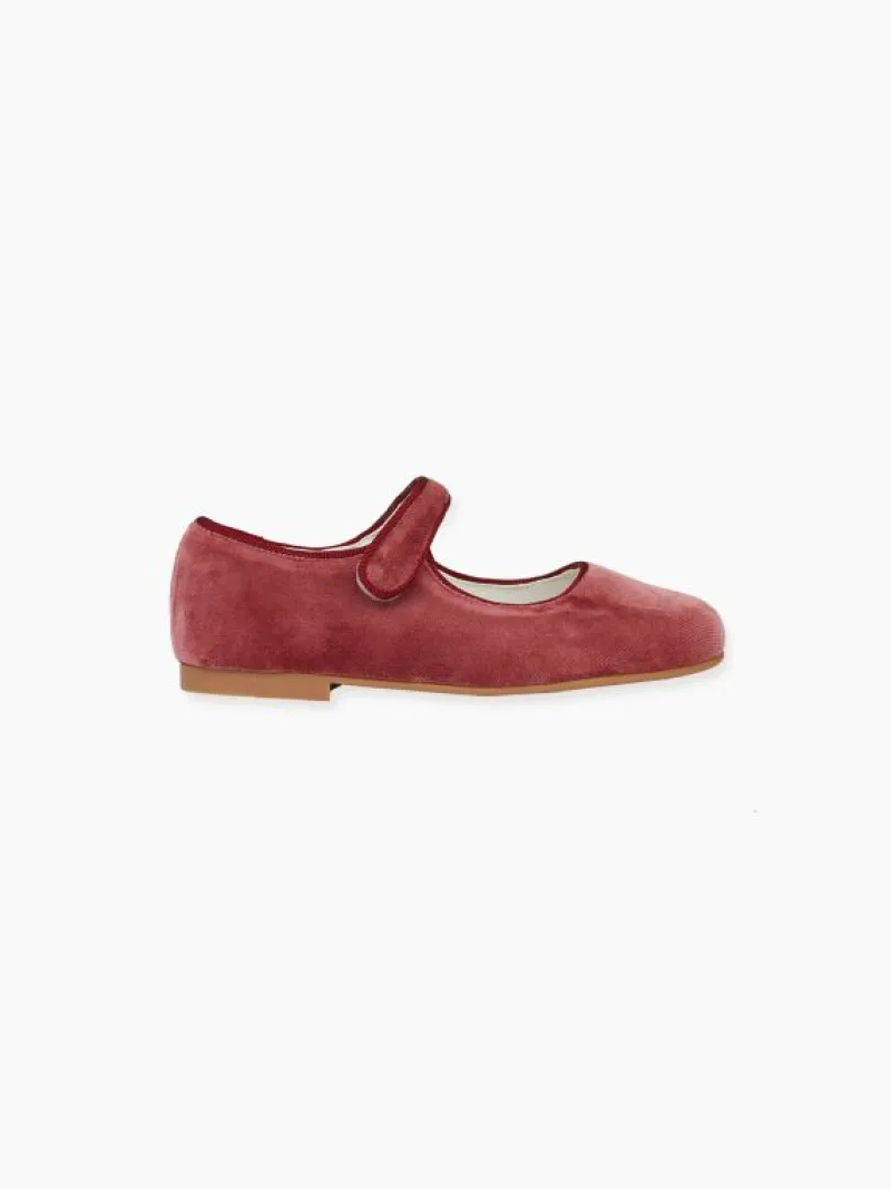 La Coqueta First Walker Shoes | Baby & Toddler Shoes/First Walker Shoes^Dusty Pink Velvet Girl Mary Jane Shoes